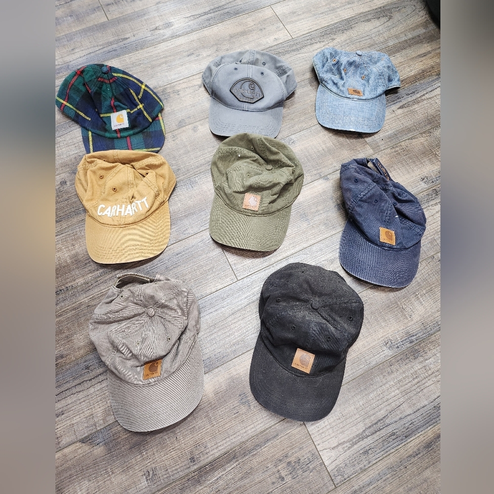 Carhartt Caps in Tan, Blue, and Gray